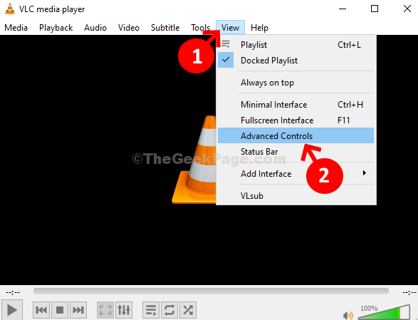 Vlc Media Player Προβολή προηγμένων στοιχείων ελέγχου