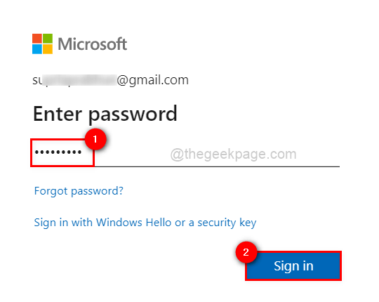Введіть пароль облікового запису Microsoft 11zon