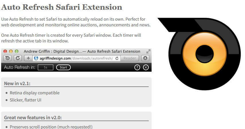 autorefresh rozšíření safari obnovit prohlížeč