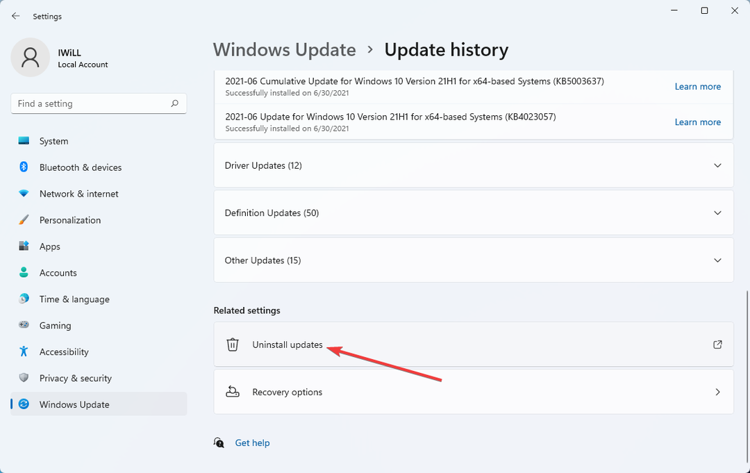 Päivitysten poistaminen Windows 11 l2tp vpn: n korjaamiseksi ei toimi
