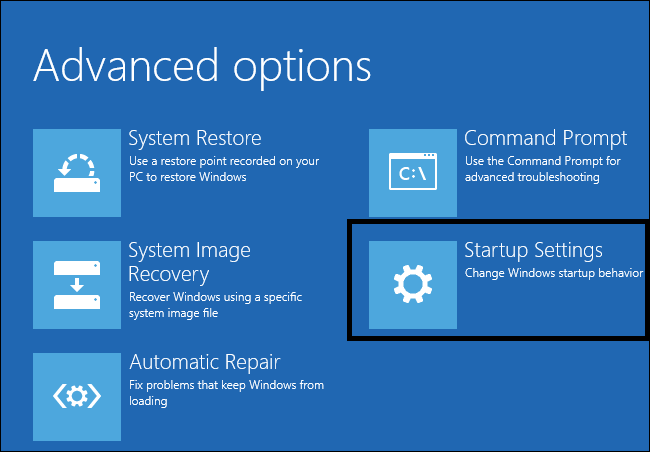Starteinstellungen Windows 10