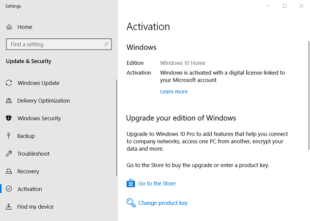 Aktivointi-välilehti Windowsin aktivointivirhe 0xc004f063