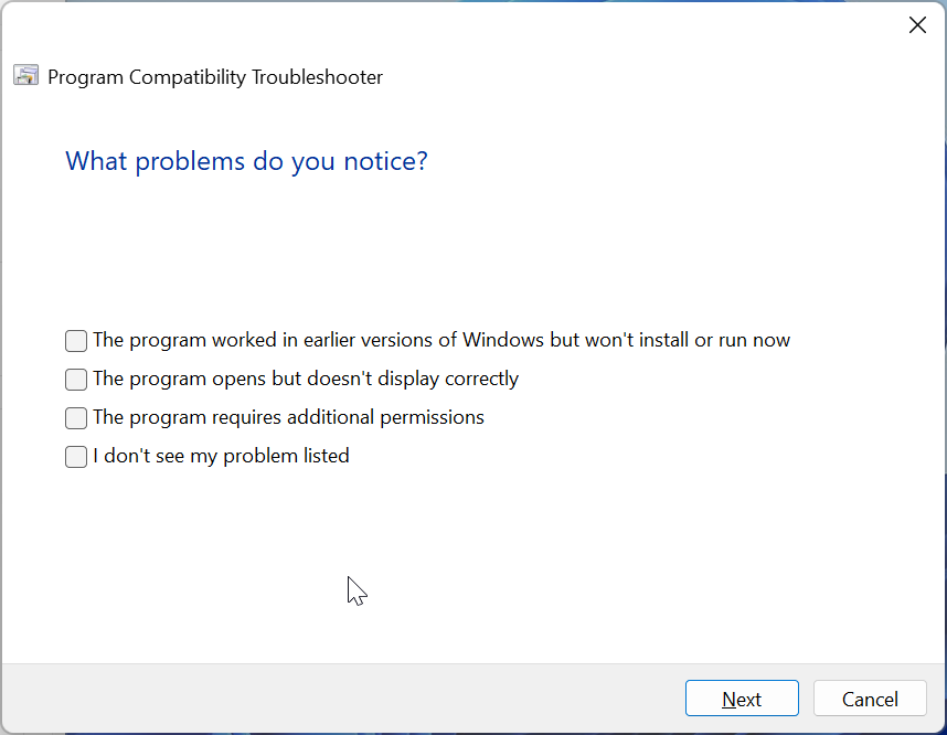 Pasirinkite vieną, kuris yra suderinamas su „Windows 11“.