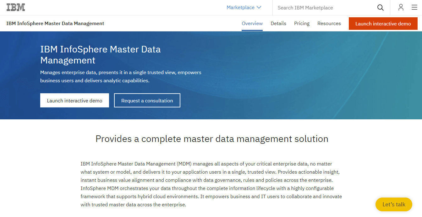IBM InfoSphere MDM - tarkvara PIM