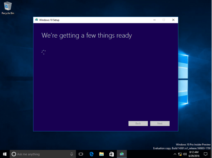 L'installazione di Windows 10 controlla il sistema