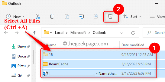Мин. изтриване на файл с данни на Outlook (1)