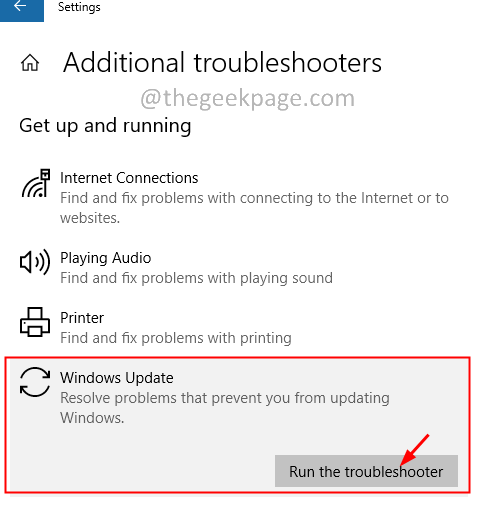 Felsökare Windows Update