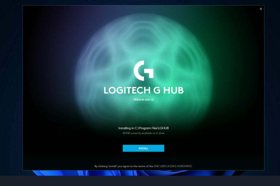 logitech-g-hub الأزرق اليتي غير معترف به لوجيتك جي المحور