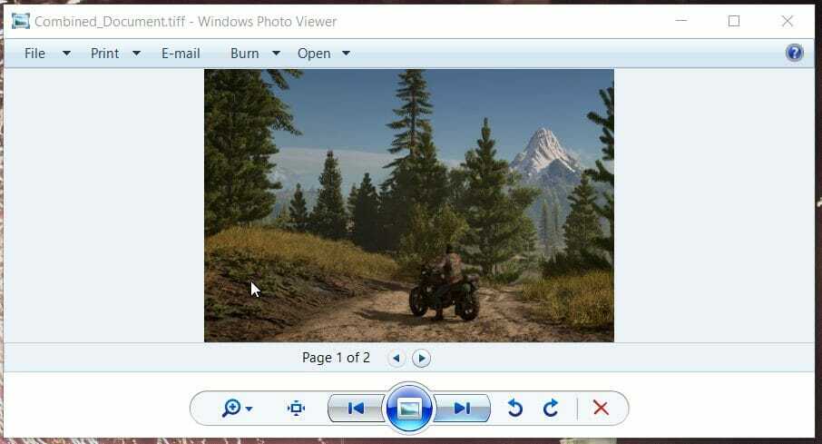 A Windows Photo Viewer egyesíti a tiff fájlokat