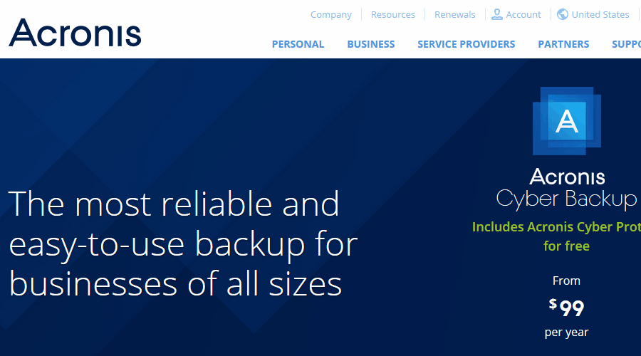 Acronis Cyber ​​Backup Backup for Google Drive