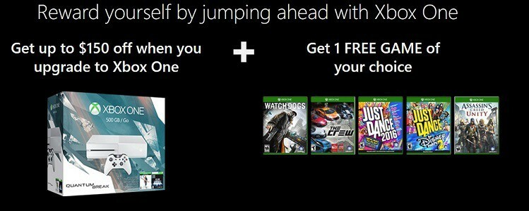 Вземете нов Xbox One и безплатна игра за $ 150 точно сега