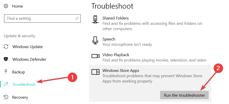 ตัวแก้ไขปัญหาแอพ windows