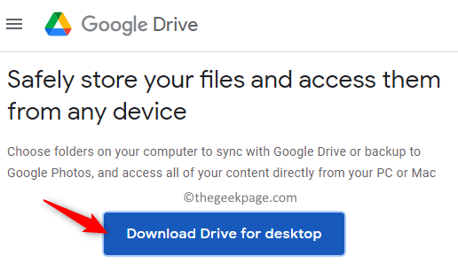Télécharger Drive pour ordinateur de bureau Min