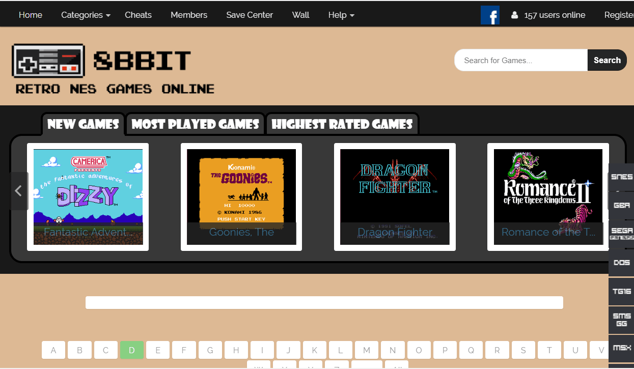 Sitio web de 8BBit jugar juegos de nes en línea