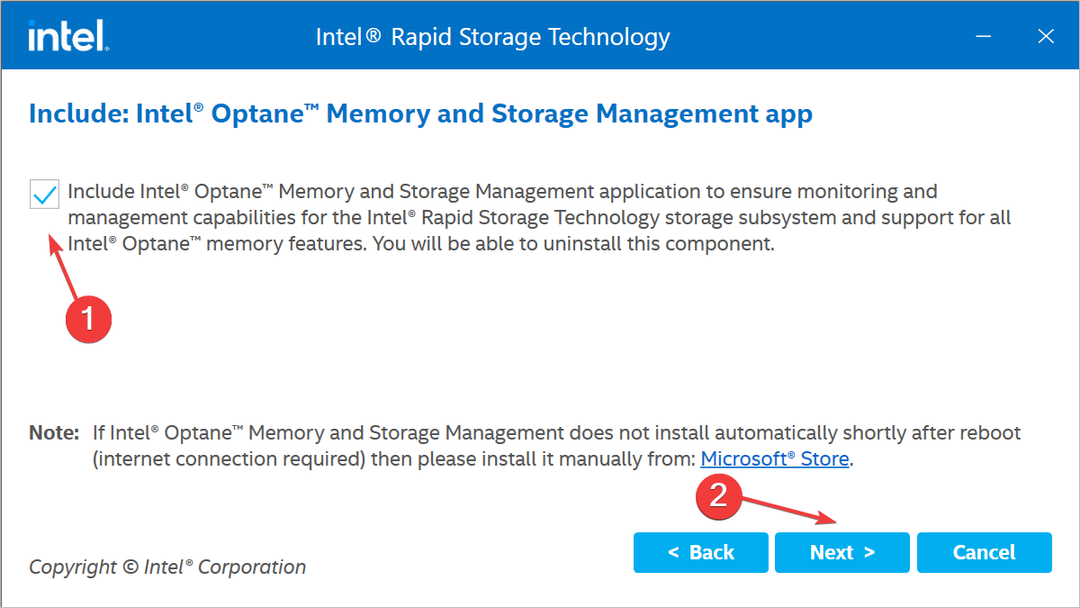 პროგრამული უზრუნველყოფა Intel Rapid Storage Technology დრაივერისთვის