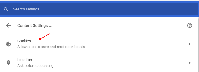 Cookies Chrome-innstillinger