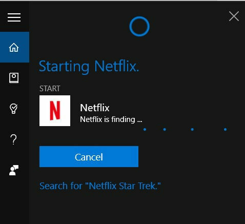 „Cortana Netflix Windows 10“