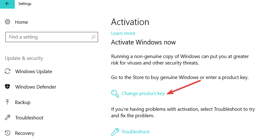 mudar a chave de produto do Windows