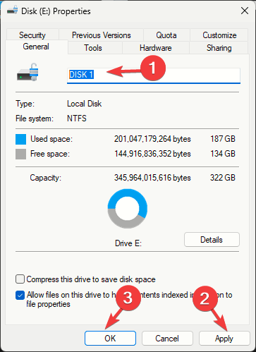 Ștergeți Redenumiți un hard disk extern pe Windows 11