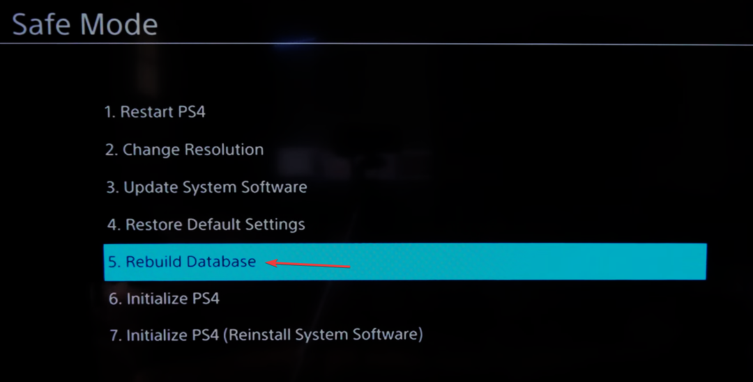 לבנות מחדש את מסד הנתונים כדי לתקן ש-spotify לא עובד ב-PS4
