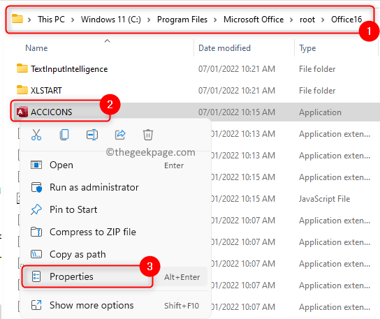 Microsoft Office Application Exe-egenskaber Min