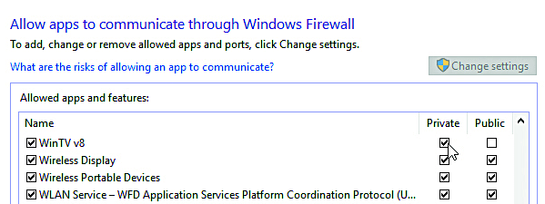 დაუშვით აპები windows firewall– ის საშუალებით სერვერის დაკავშირების შეცდომა