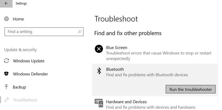 nevar noņemt Bluetooth ierīces Windows 10