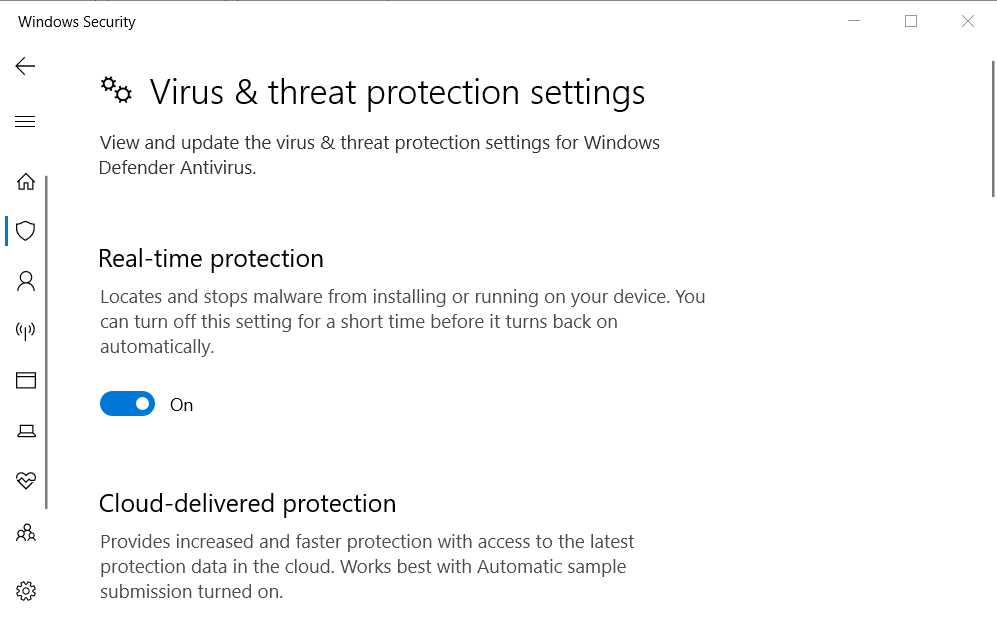 Protecția în timp real setează viteza de transfer USB 3.0 lentă