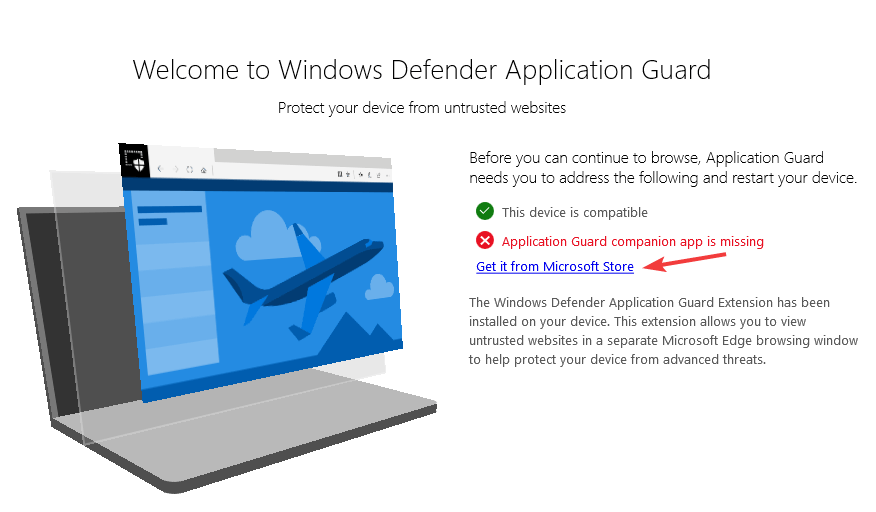l'obtenir à partir de la protection du navigateur Windows Defender du Microsoft Store