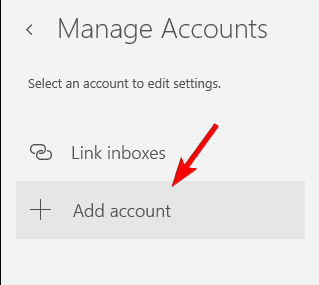 agregar la configuración de Outlook de la cuenta