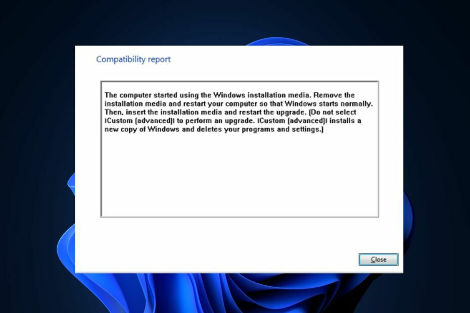 Computerul a început să folosească mediul de instalare Windows [Remediere]