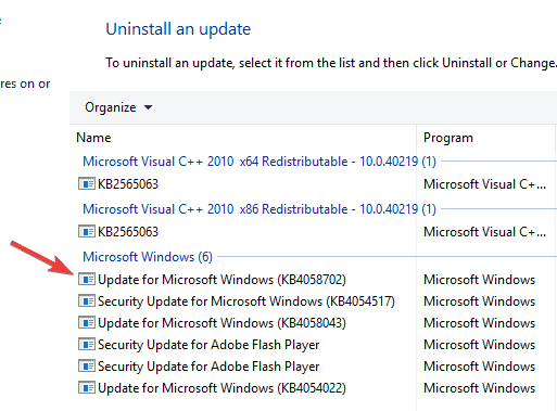 odinstalovat aktualizaci Zabránit instalaci systému Windows 10 