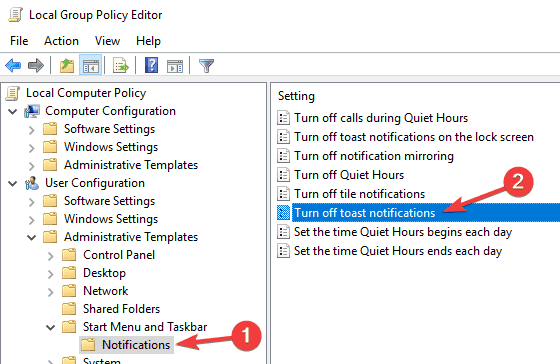 desativar notificações do sistema editor de políticas de grupo Algumas configurações são gerenciadas por sua organização Windows Defender