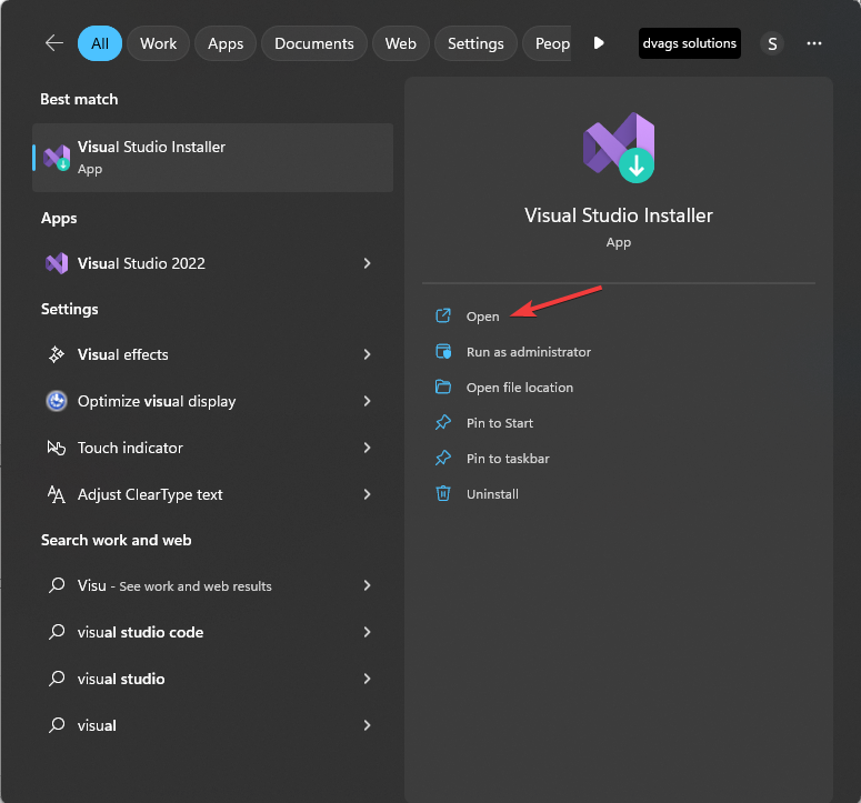 Instalační program sady Visual Studio 