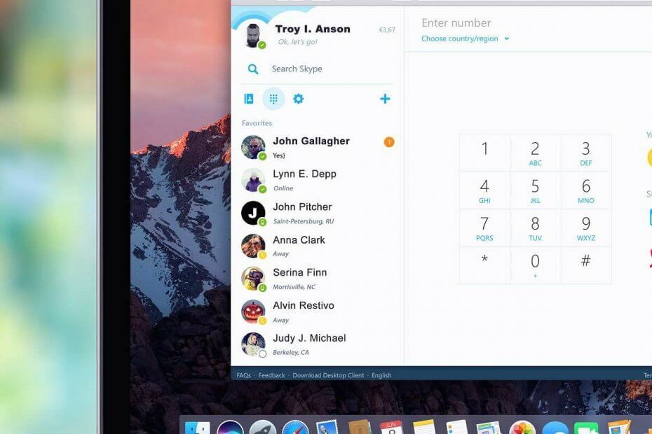 nije moguće prijaviti se na Skype za posao na Macu