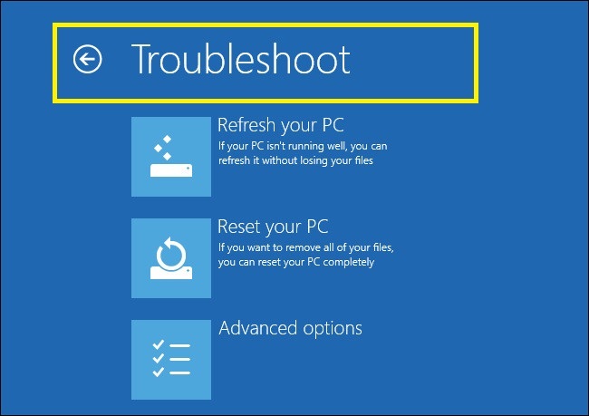 Windows 10 को फ़ैक्टरी रीसेट नहीं कर सकता