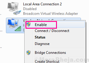 Habilitar Ethernet não possui uma configuração de IP válida