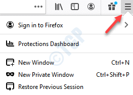 Firefox-selain Avaa valikon ohje