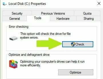 controlla gli errori dell'HDD