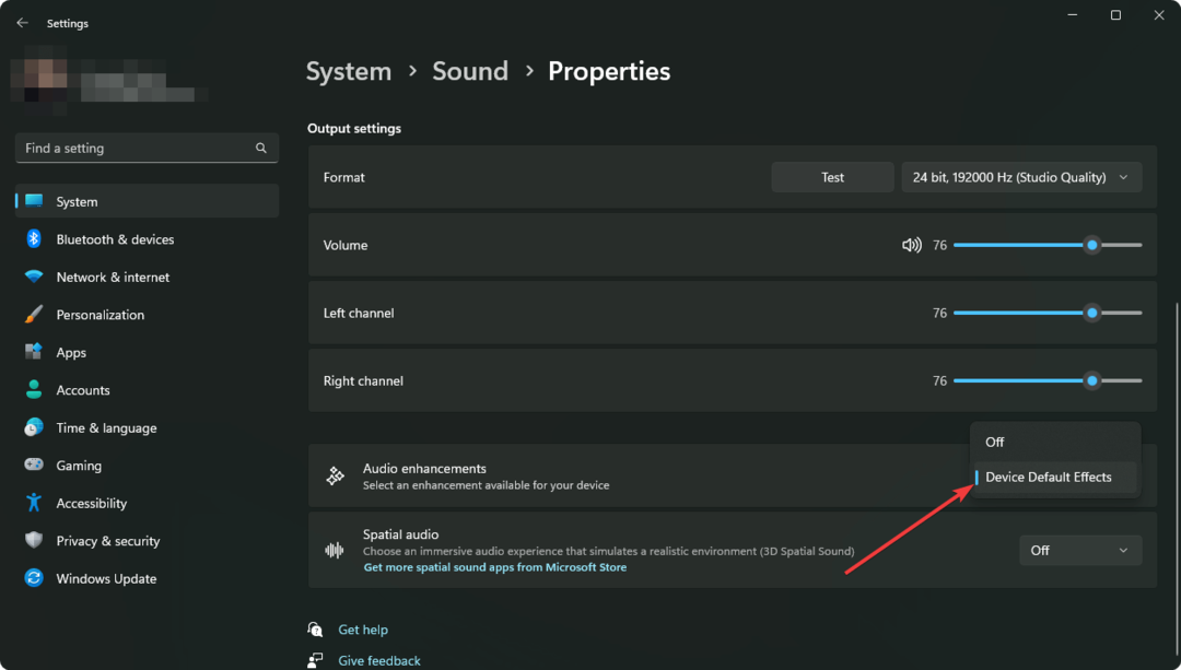 abilitare i miglioramenti audio impostazioni di Windows 11