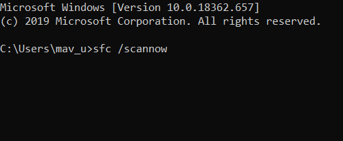 ukaz sfc / scannow Access Control Entry is Corrupt ’Error v sistemu Windows