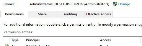 файлът с данни на Outlook не може да бъде достъпен пемисии