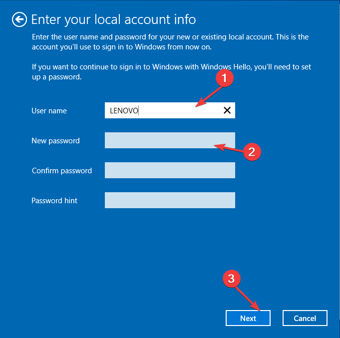Vartotojo vardas ir slaptažodis kaip pakeisti pagrindinę paskyrą Windows 10