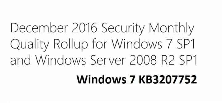 Microsoft เผยแพร่ชุดรวมอัปเดตรายเดือน KB3207752 สำหรับ Windows 7