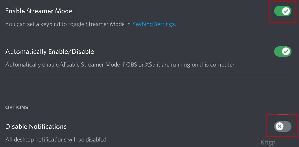 Discord Habilitar el modo Streamer Deshabilitar las notificaciones Mínimo