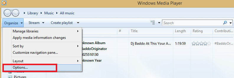 options windows media player windows media player écran vert