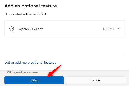 התקן Openssh Client Feature Min