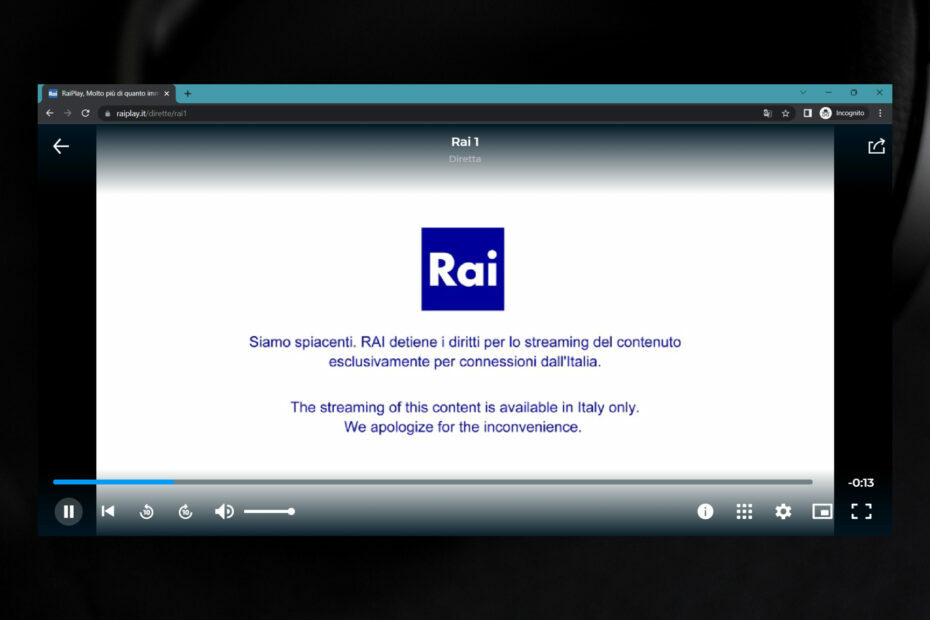 raiplay no funciona con vpn