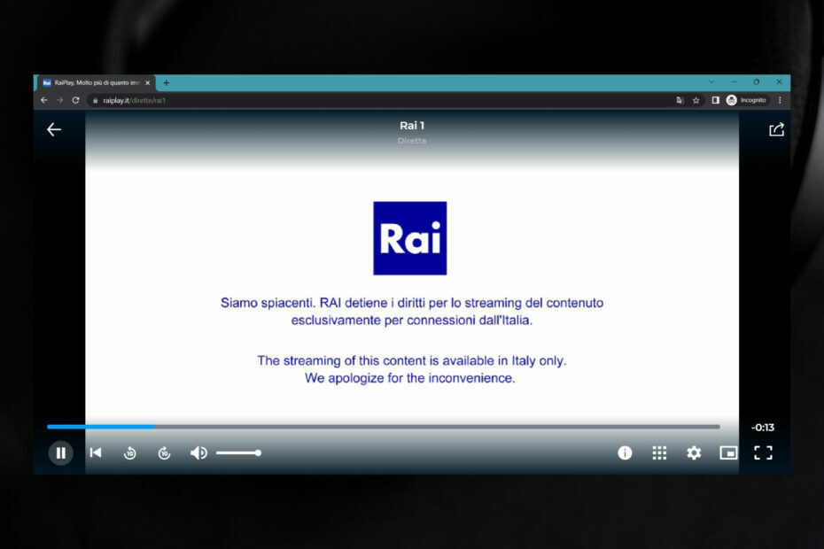 RaiPlay לא עובד עם VPN? תעשה את זה! [עובד]