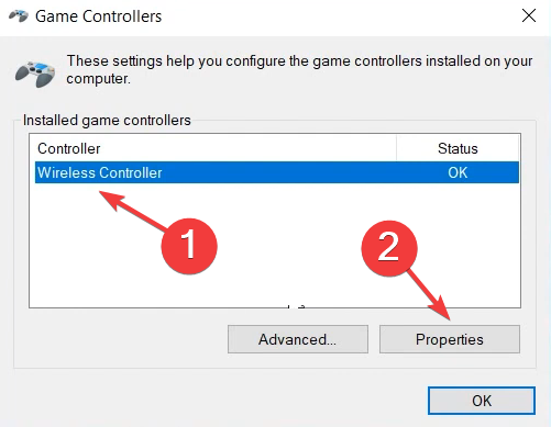 Windows 11 で Xbox One コントローラーを調整するためのプロパティ